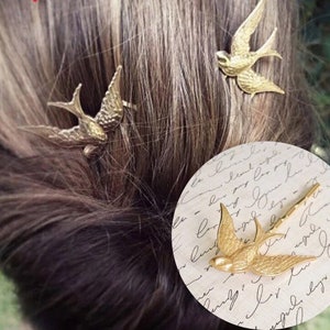 Vintage Rustic Gold or silver Swallow bird Bobby Pins Wedding Hair Accessories Bijoux Bridesmaids Bridal Gifts Hair Jewelry