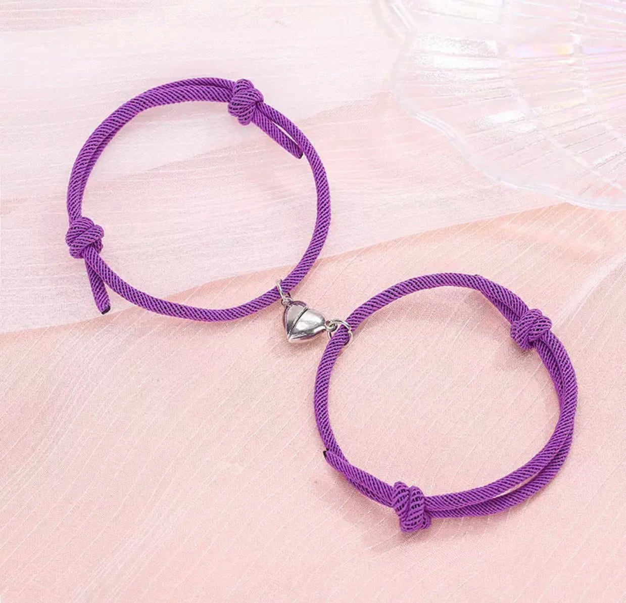 Valentines Day Magnetic Heart Charm Bracelets Without Charms With Two  Halves And Braid Rope For Couples And Friends From Wujinxiajiu, $10.52