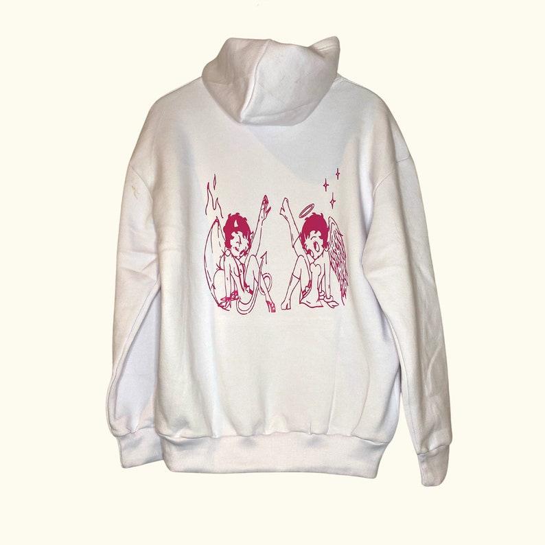 Betty Boop Pullover Unisex Oversized Hoodie, Comfortable, Sleek, Aesthetic Quote Sweatshirt image 1