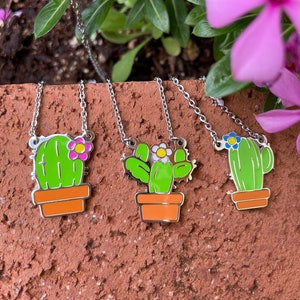 Set of 3 Cactus Friendship Necklaces, Cacti Friendship Necklace, Friendship Necklace for 3, Birthday Gifts for BFF, Matching Necklaces