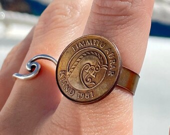 Iceland Coin Rings - Icelandic Krona Jewelry, Unique Rings, One of a Kind Ring