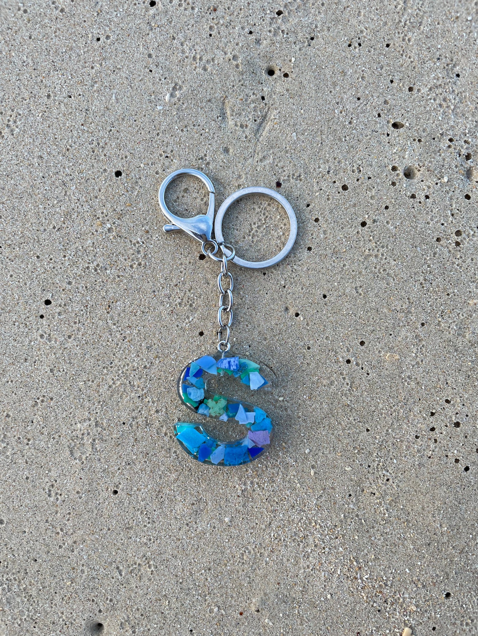 Recycled Ocean Plastic Initial Keychain Beach Plastic Etsy