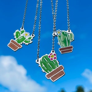 Set of 3 Cactus Friendship Necklaces, Cacti Friendship Necklace, Friendship Necklace for 3, Birthday Gifts for BFF, Matching Necklaces image 3