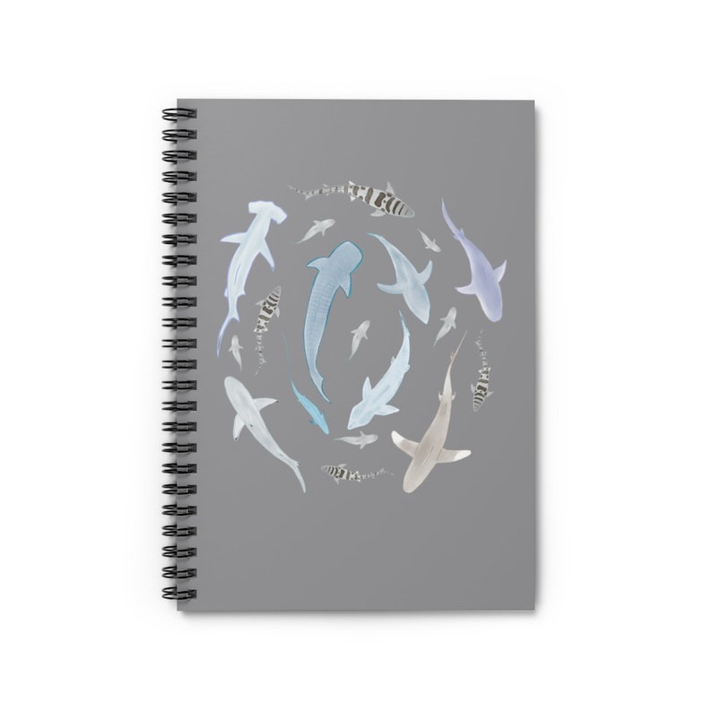 Swirling Sharks Notebook Shark Lover Gift, Shark Print Journal image 2