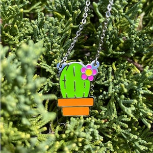 Set of 3 Cactus Friendship Necklaces, Cacti Friendship Necklace, Friendship Necklace for 3, Birthday Gifts for BFF, Matching Necklaces image 2