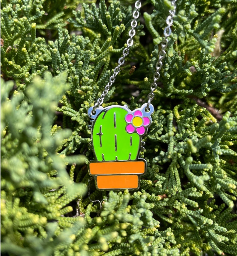 Set of 3 Cactus Friendship Necklaces, Cacti Friendship Necklace, Friendship Necklace for 3, Birthday Gifts for BFF, Matching Necklaces image 2