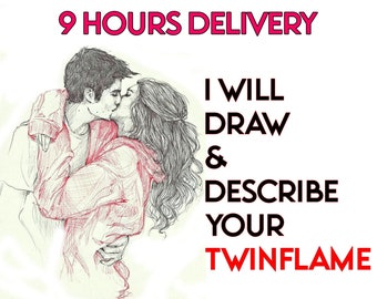 I Will Draw & Describe Your TwinFlame in 9 Hours, Artistic Psychic, Soulmate Drawing, Love Reading, Clairvoyance, Psychic Artist