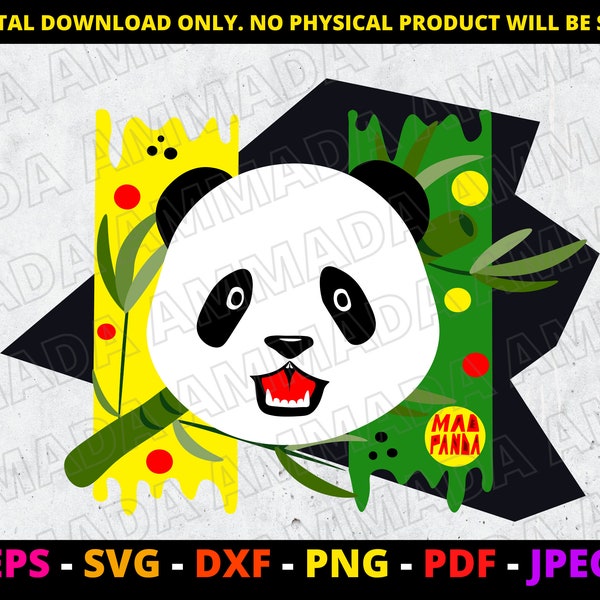 Panda SVG, Cute Panda Bear SVG, Instant Download, Printable Image