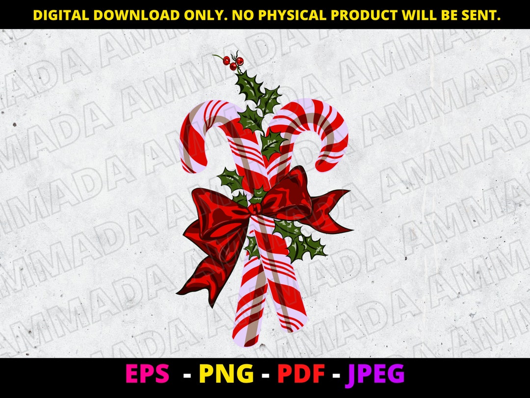 Christmas Candy Cane PNG, Christmas Candy Canes PDF, Instant Download ...