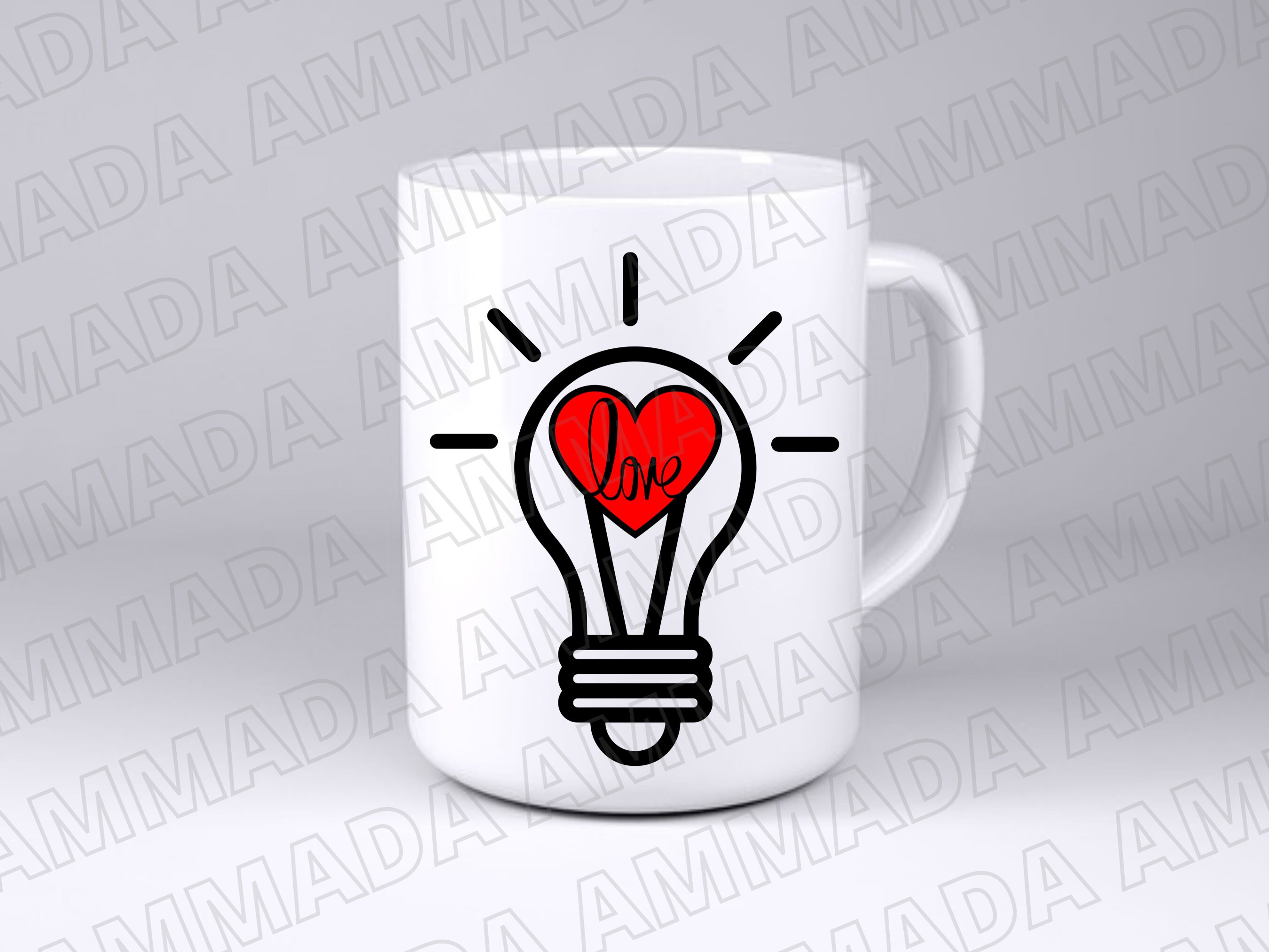 Heart Love Light Bulb SVG Instant Download Printable Image - Etsy