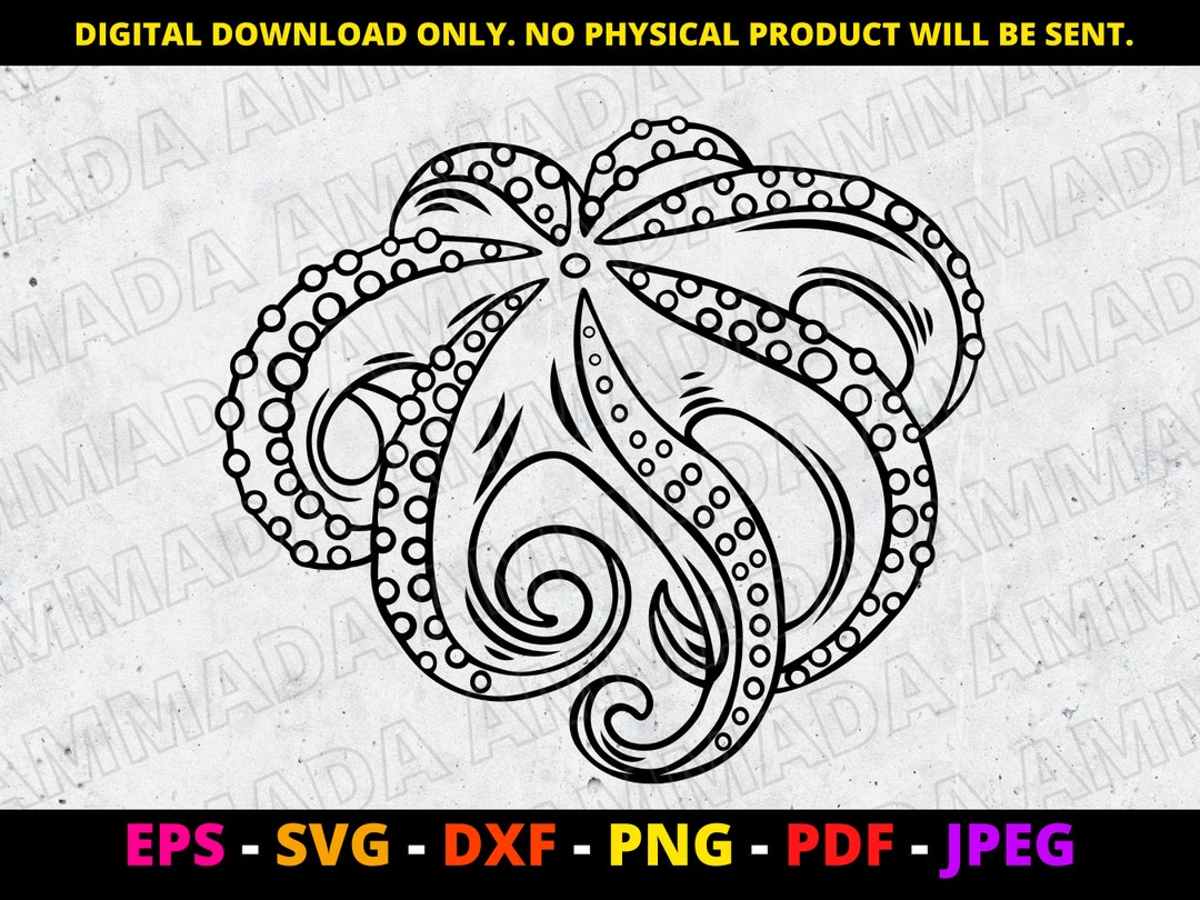 Octopus SVG, Ocean Animals SVG, Instant Download, Printable Image ...