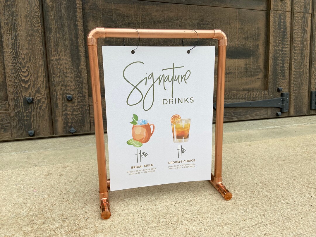 Copper Tabletop Sign Stand Etsy