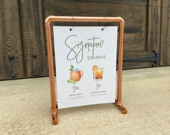 Copper Tabletop Sign Stand