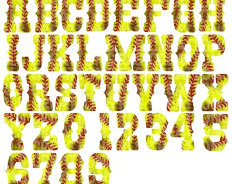 Dirty Softball Alphabet and Letters - NO outline