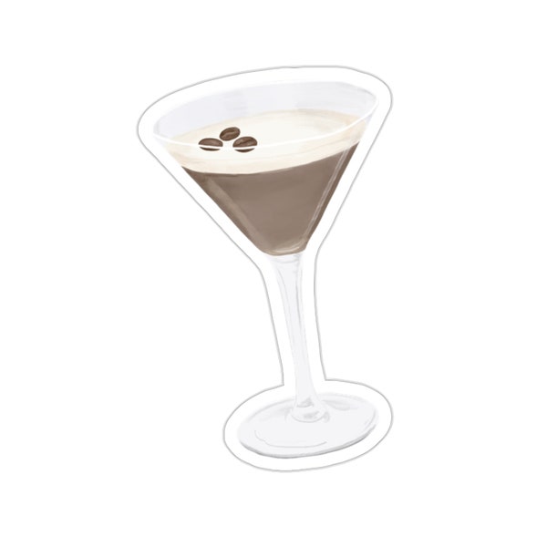 Espresso Martini Sticker,  Signature Drink Graphic, Watercolor Sticker, Cocktail Sticker, Espresso Martini, Watercolor Cocktail Sticker