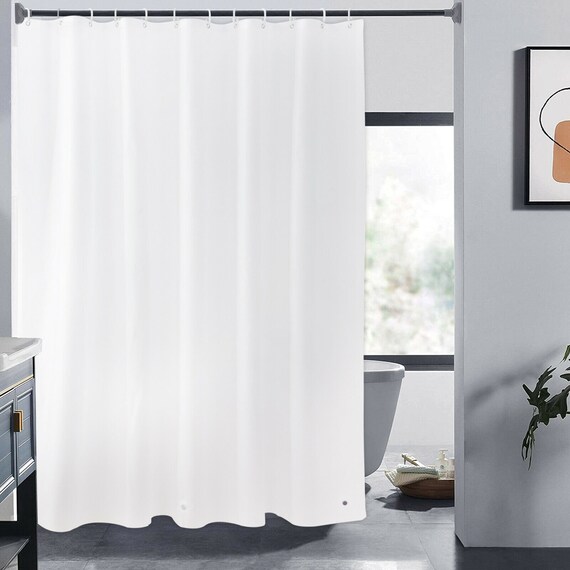 PEVA Shower Curtain liner w/Hooks Mildew Resistant Washable Water Repellent 