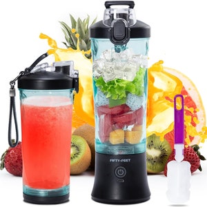 Portable Blender, Personal Blender for Shakes and Smoothies, Fresh Juice Mini Fast Blender on The Go with 6 Blades, Rechargable Single Blender BPA Fre