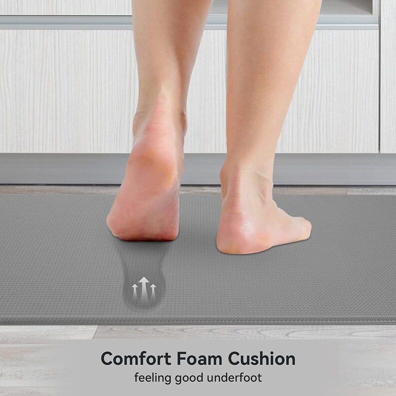 RAY STAR 20x39 Grey Nonslip Kitchen Mat Anti Fatigue Standing Mat