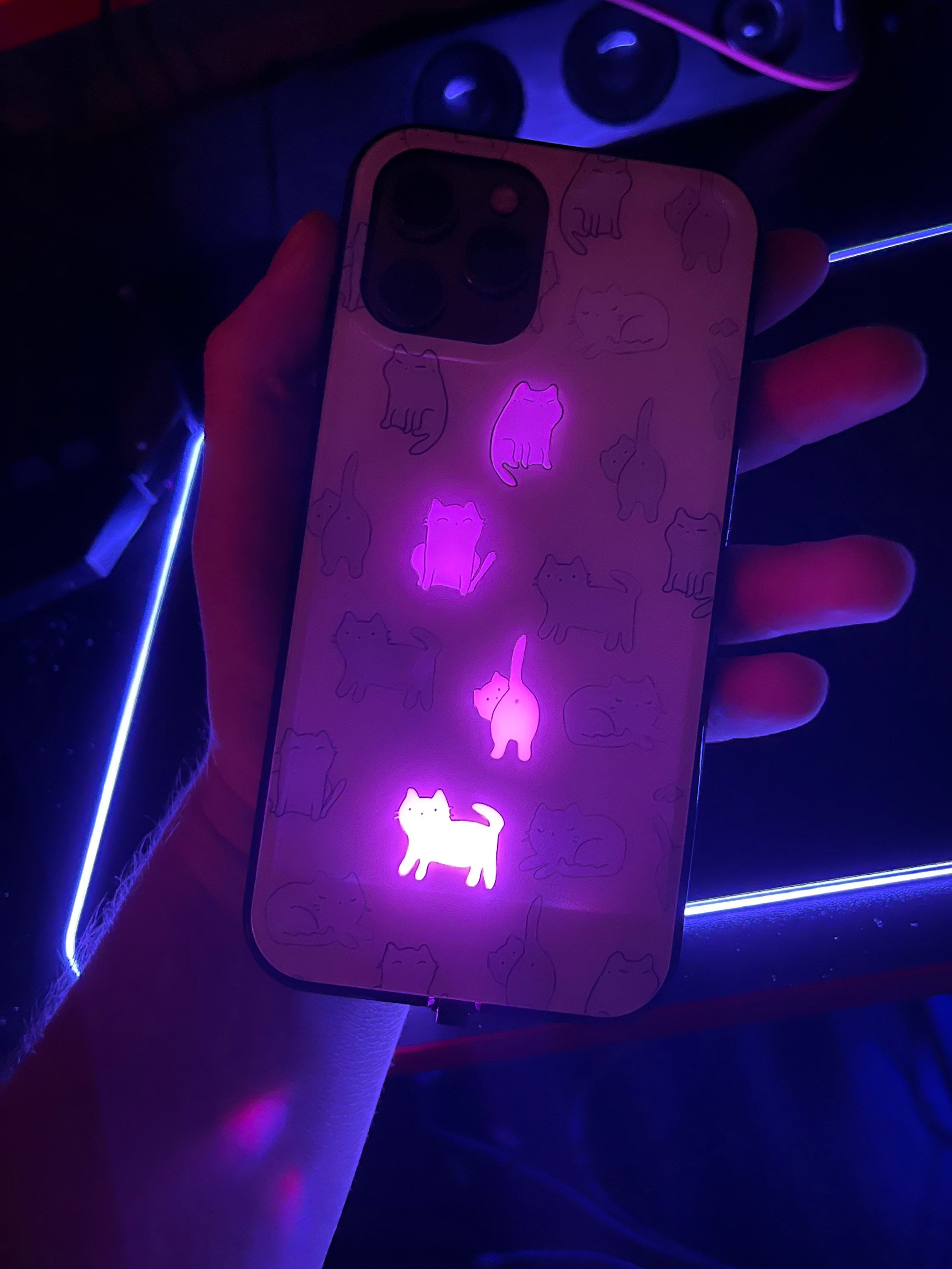 LED Light up Case for Smart Phone Kittens Etsy