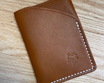 Hand stitched leather minimalist wallet