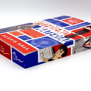 Boyfriend Material by Alexis Hall, painted book edge, Fore-edge painting, book lover gift