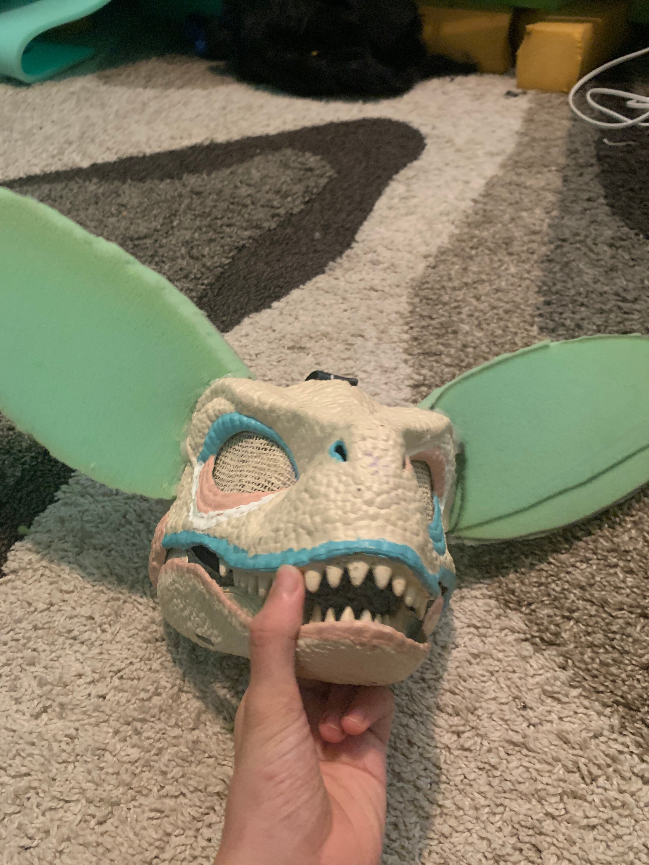Dinomask premade w/ ears Etsy
