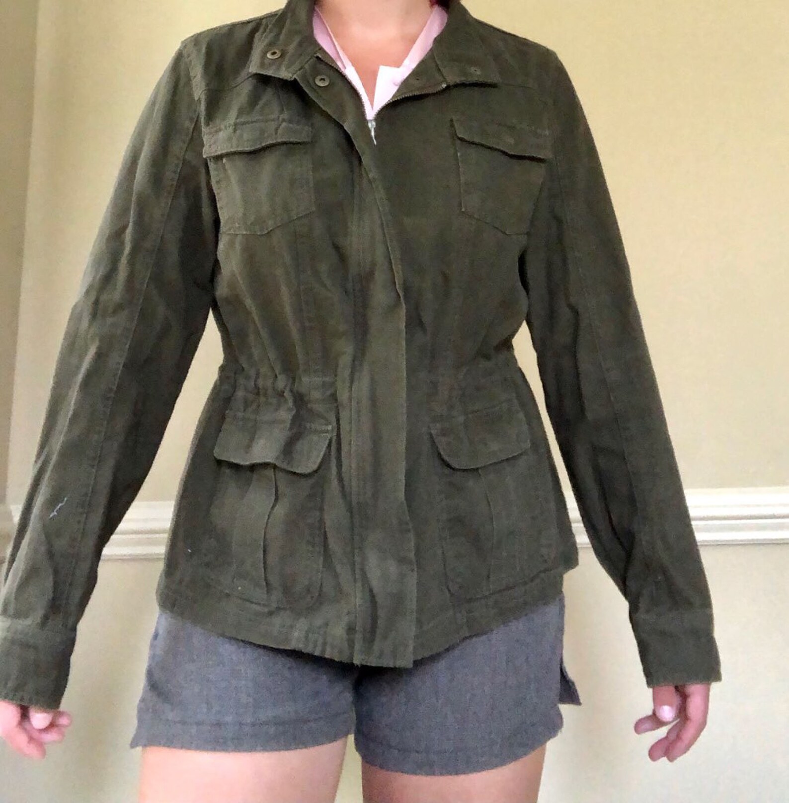 Olive Green Army Jacket Style Coat Etsy