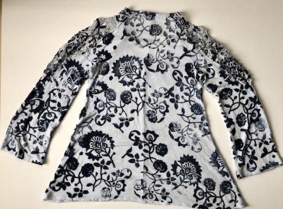 00's Boho Indigo Print Shirt - image 5