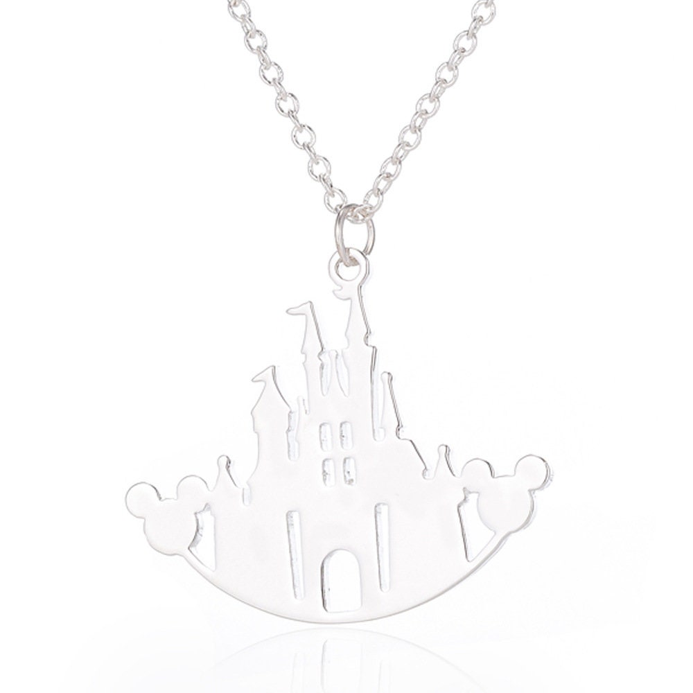 Mickey and Cinderella's Castle Pendant Necklace elección Etsy