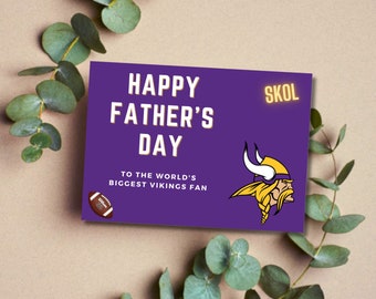 Minnesota Vikings Inspired Father's Day Card | Football card | MN Vikings Father's Day Card