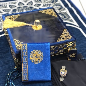 Luxry special box Prayer rug set,Quran gift set,Islamic Gift Set , Quran Favors,Prayer Gift Set,Islamic Gifts ,Islamic Wedding Gift Acti