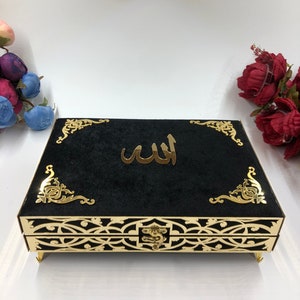 Personalized Quran With Velvet Box, Islamic Gift Set, Quran Gift Box, Muslim Gift, Islamic Wedding Gift, Velvet Quran