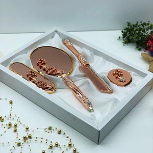 Luxury Brush and Mirror Set, Ornate mirror, Vintage looking new model mirror, Personalized mirror brush and comb set, Luxury Gift Set