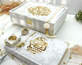 Luxury Special Quran Box |  Personalized Quran Box |  Islamic Gift Set | Quran Gift  | Muslim Gift  | Islamic Wedding Gift  | Velvet Quran