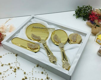 Luxury Brush and Mirror Set, Ornate mirror, Vintage looking new model mirror, Personalized mirror brush and comb set, Luxury Gift Set