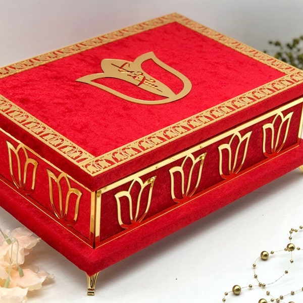 Luxury Quran Box | Luxury English Arabic Quran | Quran with English | Home Accessories  | Islamic Wedding Gift | Personalized Velvet Quran