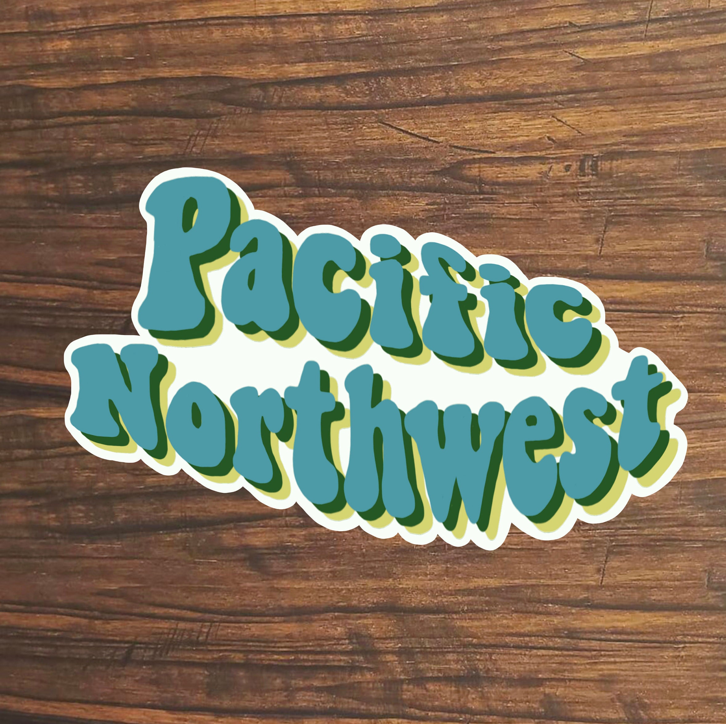 Vinyl Sticker Pacific Northwest Sticker Retro Sticker Etsy
