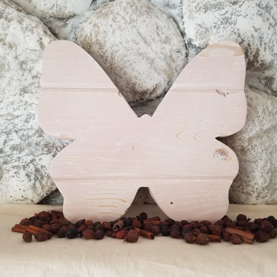 14 Rustic Pink wood Butterfly