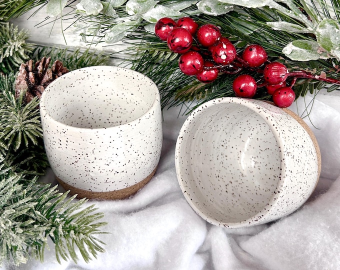 Hand Made Ceramic Cappuccino Tumbler, White Espresso Tumbler