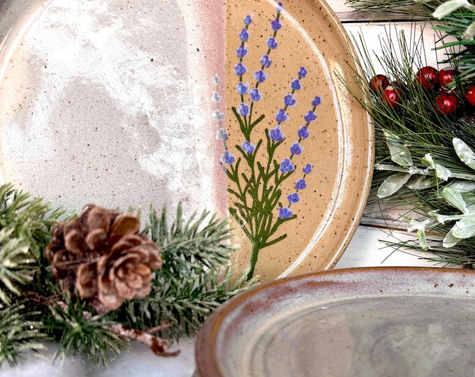 Handmade Lavender Stoneware Dinner Plate