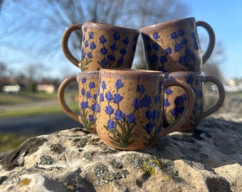 1.5oz, 2oz, or 2.5oz Handmade Lavender espresso cup/ Mini lavender Mugs/ stoneware espresso mugs/ Specked Brown Stone whiskey mug