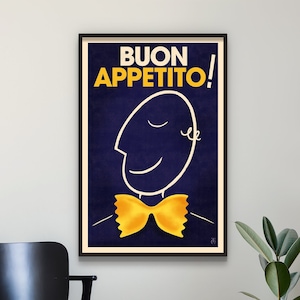 Vintage Style Pasta Print, Retro Italian Kitchen Poster, 50s Food and Drink Advert, Kitchen Pasta Poster