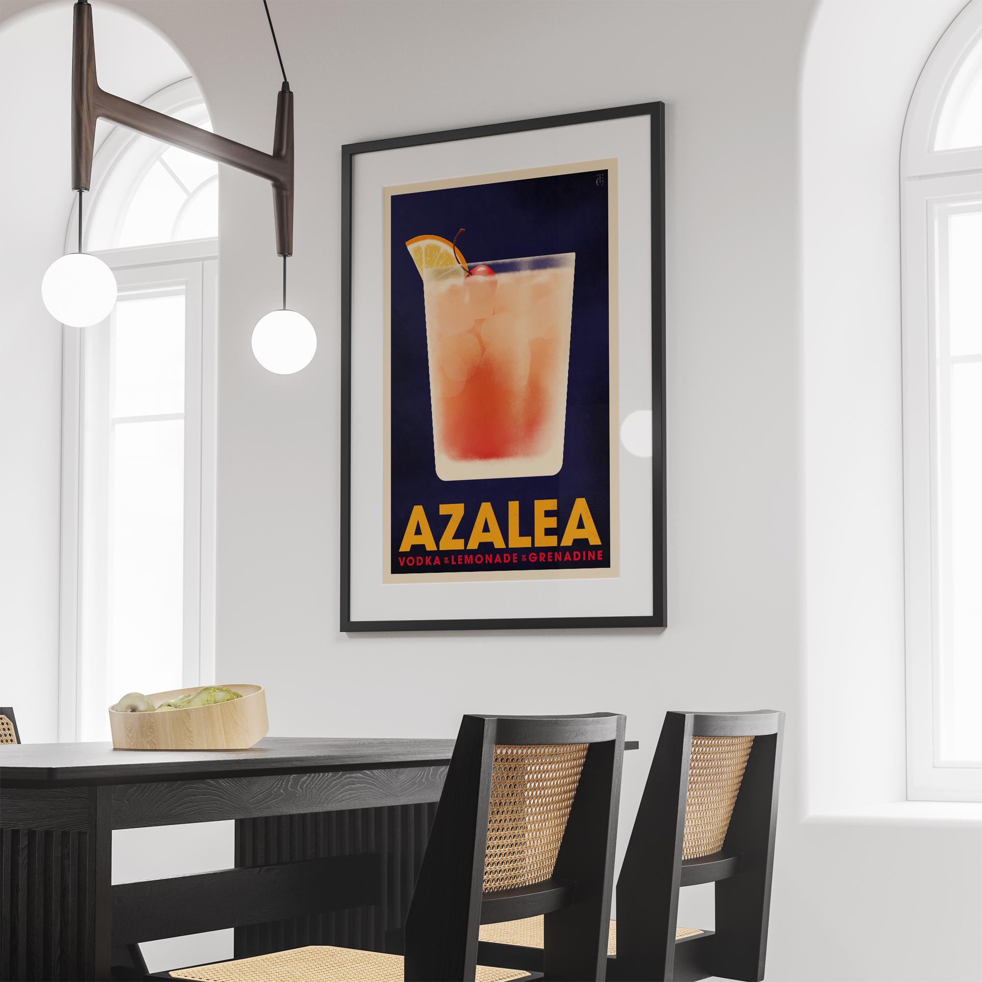 Azalea Cocktail Poster, Vintage Style Cocktail Print, Masters Cocktail ...