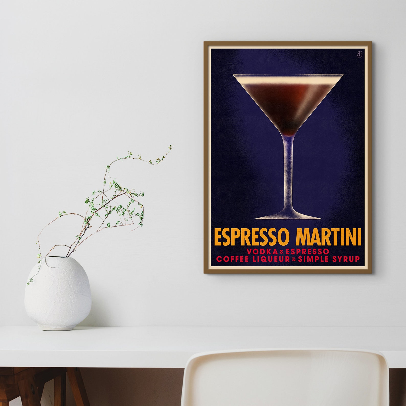 Espresso Martini Cocktail Poster, Vintage Style Cocktail Print ...