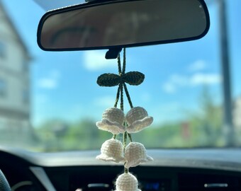 Crochet Lily of the Valley Car Accessory