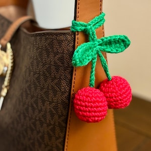 Crochet Cherry Bag Charm