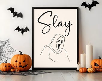 Horror Movie Halloween Wall Art | Spooky Party Decor (Printable Download)