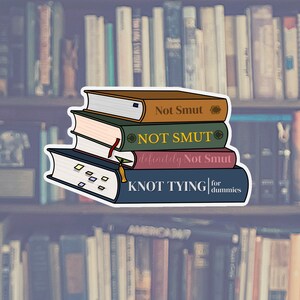 Definitely Not Smut Book Stack Vinyl Stickers