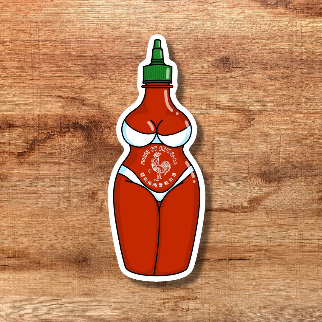 Too Hot, Hot Sauce Lady With Red Bottle, Rooster and Green Lid Spicing up Your Dinner Vinyl