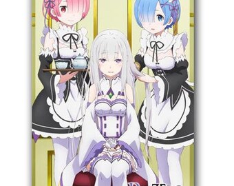 Re:Zero Starting Life in Another World Wall Scroll Emilia, Rem & Ram